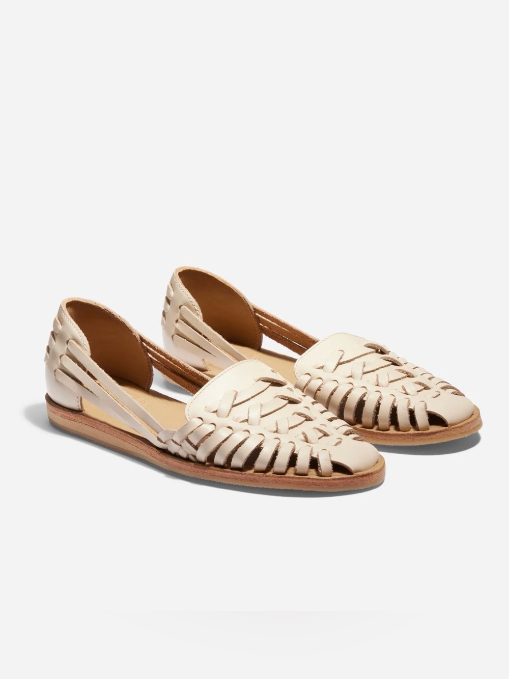 Nisolo Woven Huarache Sandal in Bone